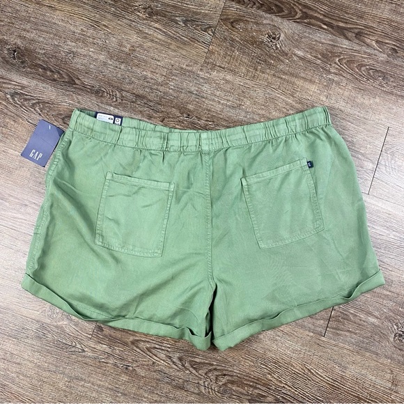 Gap Shorts Women XXL Green Elastic Lyocell Drawstring PULL ON TENCEL Pockets NEW - Picture 7 of 8